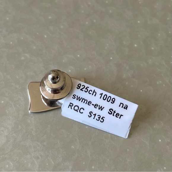 Sterling Silver 925 rhodiumed enameled Flag pin - Picture 11 of 12